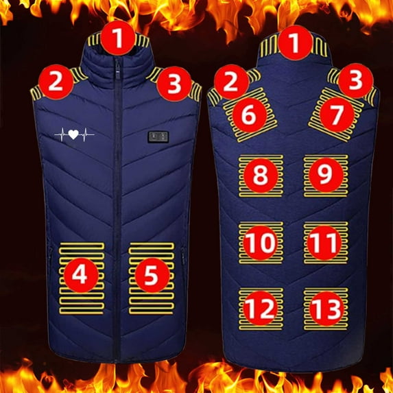 guisaled Heated Vest Men, Smart Rechargeable USB Warming Softshell Heated Vests 9 Heating Zones Lightweight Hunting Ski Jackets