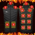 thumbnail image 1 of guisaled Heated Vest Men, Smart Rechargeable USB Warming Softshell Heated Vests 9 Heating Zones Lightweight Hunting Ski Jackets, 1 of 3