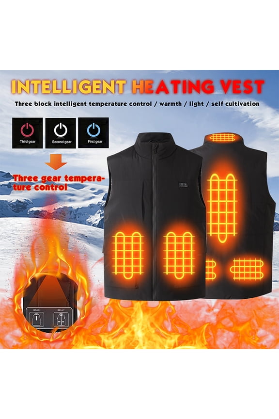 Heated Vest for Men Smart Rechargeable USB Heated Jacket Warm Lightweight Softshell 6 Heating Zone Heated Vests Battery Pack Not Included