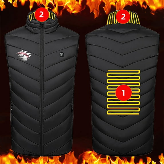 guisaled Heated Vest for Men Softshell Lightweight Rechargeable Electric Heated Vest Multiple Heating Zone Outdoor Hunting Vests