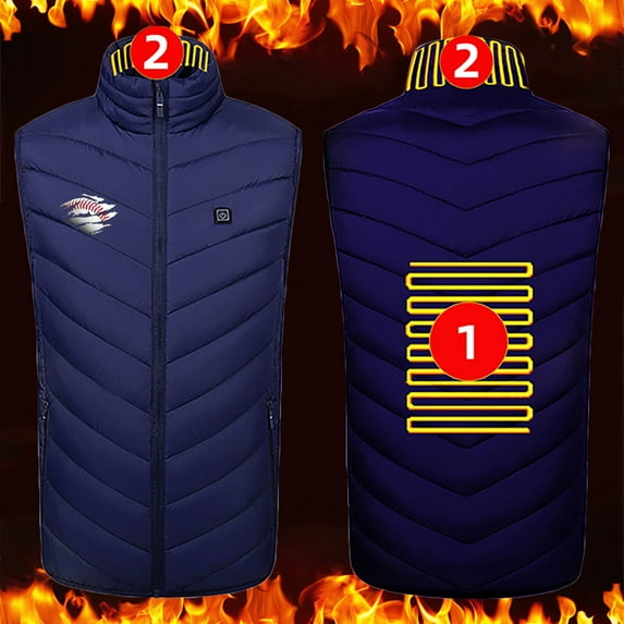 guisaled Heated Vest for Men Softshell Lightweight Rechargeable Electric Heated Vest Multiple Heating Zone Outdoor Hunting Vests