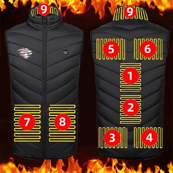 guisaled Heated Vest for Men Women 4 Heating Zones Rechargeable Heated Vest 2025 Winter Full Zip Lightweight Warm Quilted Jackets