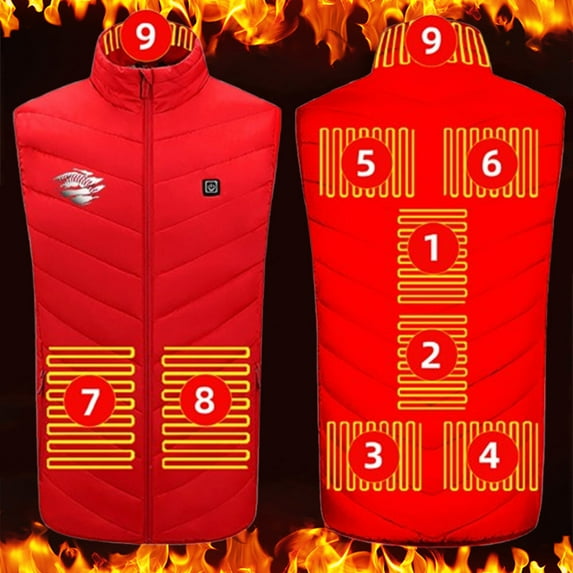 guisaled Heated Vest for Men Women 4 Heating Zones Rechargeable Heated Vest 2025 Winter Full Zip Lightweight Warm Quilted Jackets Clothing