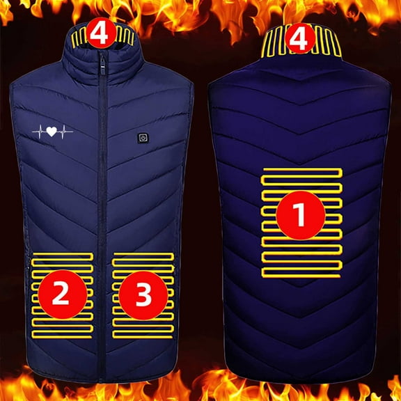guisaled Heated Vest for Men Women Plus Size Warm Lightweight Puffer Vest 2024 Winter Thermal Winter Outdoor Heated Jackets Sale