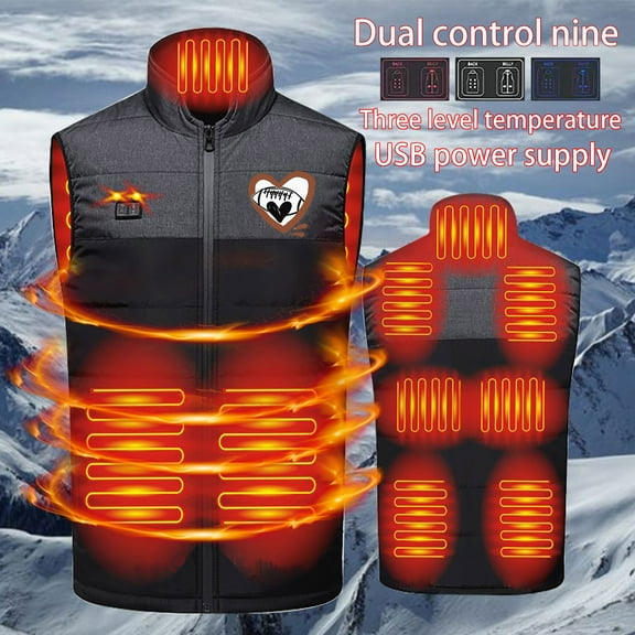 guisaled Heated Vests for Men and Women 8 Heating Zones Warm Lightweight Heated Jacket Winter Outdoor Hunting Fishing Ski Jackets