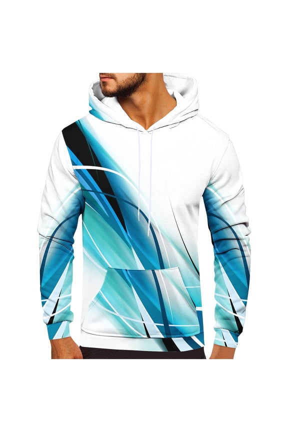 Hoodies for Men Cool Pullover Tops Gradient Color Graphic Hooded Sweatshirts Long Sleeve Casual Hoodie with Pockets s