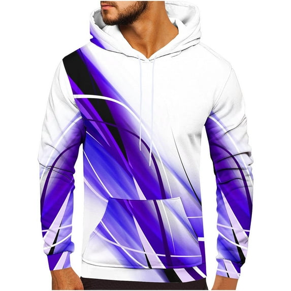 guisaled Hoodies for Men Cool Pullover Tops Gradient Color Graphic Hooded Sweatshirts Long Sleeve Casual Hoodie with Pockets