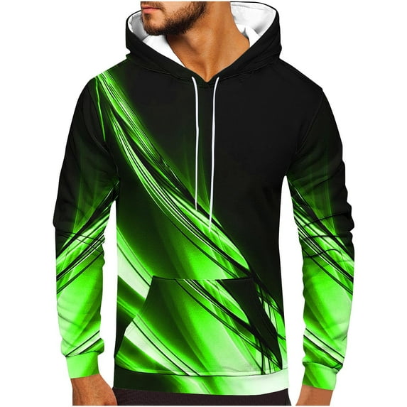 guisaled Hoodies for Men Cool Pullover Tops Gradient Color Graphic Hooded Sweatshirts Long Sleeve Casual Hoodie with Pockets