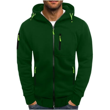 guisaled Hoodies for Men Zip Up Casual Lightweight Fleece Sweatshirts Solid Long Sleeve Active Workout Hooded Jacket Sweatshirt Sales