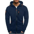 thumbnail image 1 of guisaled Hoodies for Men Zip Up Casual Lightweight Fleece Sweatshirts Solid Long Sleeve Active Workout Hooded Jacket Sweatshirt, 1 of 6