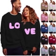 thumbnail image 1 of guisaled I Love My Boyfriend Girlfriend Sweatshirt Funny Letter Graphic Crewneck Sweatshirts Valentines Day s for Couples, 1 of 5