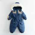 thumbnail image 1 of guisaled Infant Snowsuit for Boys Girls Hooded Warm One Piece Ski Suits Toddler Winter Outdoor Warm Waterproof Coveralls Romper Snow Suits, 1 of 5