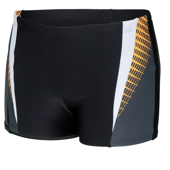 guisaled Swimsuit for Men Athletic Training Competition Lap Swim Suit Quick Dry Square Leg Compression Swim Trunks