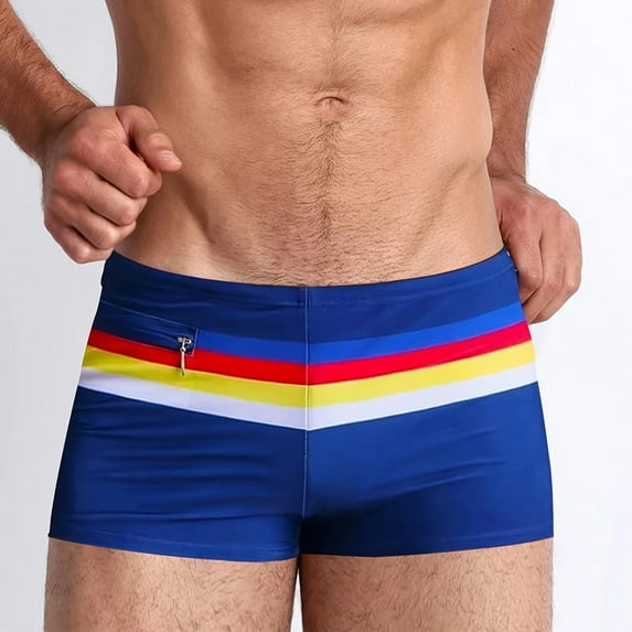 guisaled Jammers Swimsuit for Men Athletic Training Competition Lap Swim Suit Quick Dry Square Leg Compression Swim Trunks Clothing