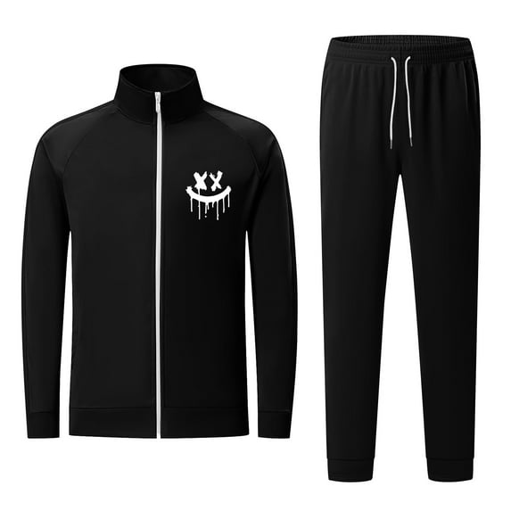guisaled Jogger Sets for Men 2 Piece Zip Jackets And Sweatpants Sweatsuits Long Sleeve No Hood Stand Collar Workout Jogging Tracksuit