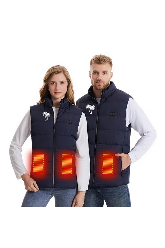 Lightweight Heated Jacket, Mens Windproof Electric Rechargeable Heating Vest Outdoor Soft Shell Full Zip Puffer Vests