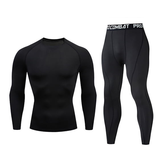guisaled Long Johns Thermal Underwear Set For Men Gym Workout Base Layer Slim Fit Strech Bottom Top Cold Weather Warm Sets