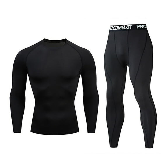 guisaled Long Johns Thermal Underwear Set For Men Gym Workout Base Layer Slim Fit Strech Bottom Top Cold Weather Warm Sets Winter