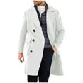 thumbnail image 1 of guisaled Long Trench Coat Men Classic Fit Overcoat Single Breasteb Wool Blend Lend Coat Casual Dressy Busines Windbreaker Jacket, 1 of 3