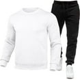 thumbnail image 1 of guisaled Men Crew Neck Sweatsuits Long Sleeve Pullover Jogging Tracksuit 2 Piece Athletic Casual Solid Color Sweatshirt And Sweatpants Deals, 1 of 6
