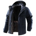 thumbnail image 1 of guisaled Men Down Jacket Thicken Cotton Warm Winter Waterproof Snow Coat Solid Color Long Sleeve Zipper Hooded Windproof Jackets, 1 of 7