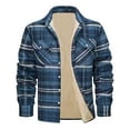 thumbnail image 1 of guisaled Men Flannel Jacket with Hood Long Sleeve Sherpa Lined Plaid Shirt Jackets Casual Warm Thicken Winter Fleece Jacket, 1 of 5