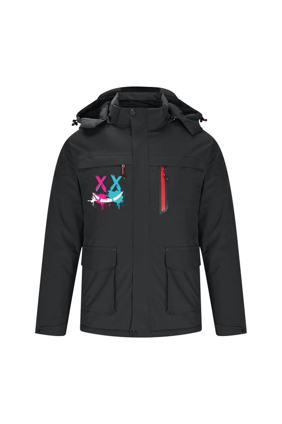 Men Heated Jacket Waterproof Electric Hooded Zipper Heating Coat Windproof Soft Shell Fashion Printed Adult Jackets
