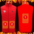 thumbnail image 1 of guisaled Men Heated Vest Rechargeable USB Electric Heated Vest 4 Heating Zone Winter Outdoor Camping Fishing Ski Heated Vests, 1 of 3