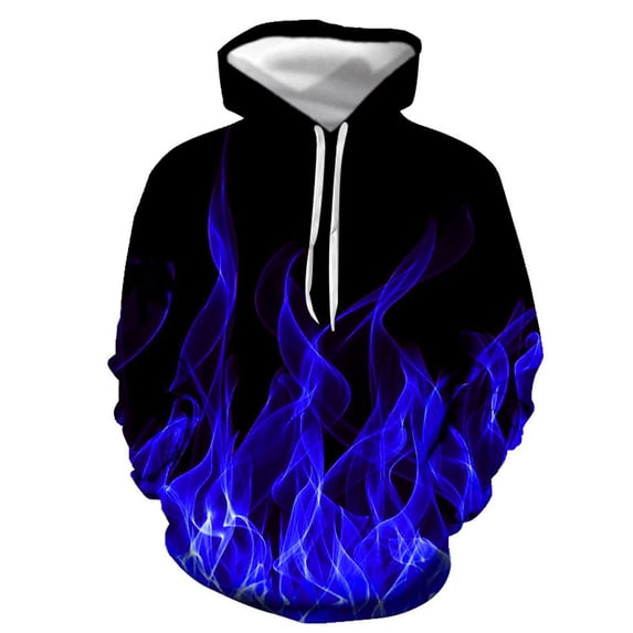 guisaled Men Hoodie 3d Flame Print Graphic Hoodies Fashion Long Sleeve Pullover Hooded Casual Loose Fit Lightweight Sweat Shirts s