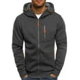 thumbnail image 1 of guisaled Men Hoodies Casual Winter Hoodies for Men Zip Pockets Full Zip Up Long Sleeve Warm Fleece Sweatshirt Sports Hooded Jacket, 1 of 7