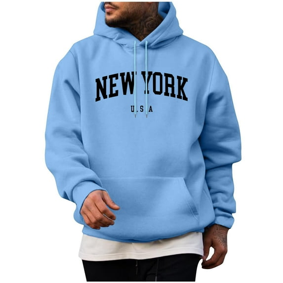 guisaled Men Hoodies Pullover Graphic Warm Fleece Hooded Sweatshirts Long Sleeve Casual Drawstring Lightweight Hoodie with Kangaroo Pockets