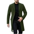 thumbnail image 1 of guisaled Men Pea Coat Slim Fit Notch Lapel Single Breasted Trench Coat Winter Warm Wool Blend Business Long Jacket Overcoat, 1 of 6