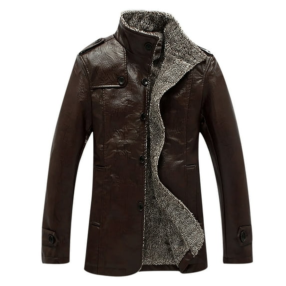 guisaled Men'S Winter Jacket Thick Thermal Cotton Warm Fleece Lined Coat Trucker Stand Collar Work Casual Sherpa Jackets s 2025