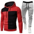 thumbnail image 1 of guisaled Men Sweatsuit Set Casual Cozy Tracksuit 2 Piece Casual Men's Athletic Sports Long Sleeve Pullover Jogging Hoodie Suit Set, 1 of 1