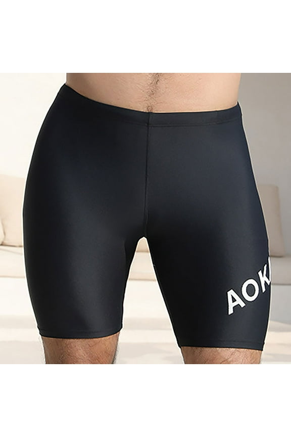 Men Swim Jammer Athletic Training Endurance Swimsuit Competitive Racing Compression Swimwear Quick Dry Square Leg Swim Trunks Valentines Day s