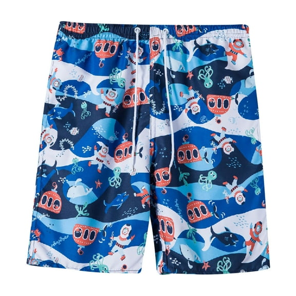 guisaled Men Swim Trunks 5 Inch Beach Shorts Quick Dry Drawstring Elastic Waisted Board Shorts Hawaiian Boho Prinetd Boxer Shorts