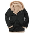 thumbnail image 1 of guisaled Men Winter Coats With Hood 2024 Winter Fleece Lined Warm Thicken Sherpa Jacket Zip Up Casual Faux Suede Jackets Deals Of The Week, 1 of 6