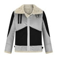 thumbnail image 1 of guisaled Men Winter Jacket Big and Tall Sherpa Lined Faux Suede Jacket Button Down Notch Lapel Warm Fleece Casual Jackets With Pocket, 1 of 8