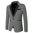 thumbnail image 1 of guisaled Men's Blazer Jackets Slim Fit One Button Lapel Trendy Tuxedo Jacket Wedding Dinner Prom Party Long Sleeve Casual Suit Coat, 1 of 6