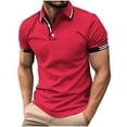 thumbnail image 1 of guisaled Men's Casual Shirts Classic Basic Short Sleeve Henley Dress Shirt Solid Color Tees Golf Stylish Button Down Shirt Tops Deals Of The Week, 1 of 6