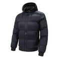 thumbnail image 1 of guisaled Men's Down Jackets Stand collar Zipper Water-Resistant Warm Winter Puffer Coats Lightweight Solid Color Thicken Puffy Jacket, 1 of 3