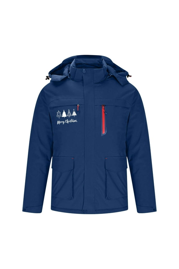 Men's Heated Jacket 3 Heat Zones Hooded Zipper Fashion Solid Print Down Coats Windproof Water Resistant Heating Outdoor Jackets