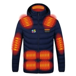 skpabo Heated Jacket for Men Hooded Heated Coat Winter Warm