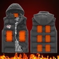 thumbnail image 1 of guisaled Mens Heated Vest with Hood Lightweight Warm Rechargeable Smart Heated Vests 9 Heating Zone Softshell Quilted Jackets, 1 of 4