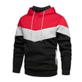 thumbnail image 1 of guisaled Men's Hoodies Novelty Color Block Fleece Casual Pullover Tops Fall Winter Long Sleeve Casual Sweatshirts with Drawstring, 1 of 6