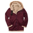 thumbnail image 1 of guisaled Men's Padded Jackets Fashion Solid Full Zip Fleece Lined Coats Hooded Long Sleeve Thicken Windproof Winter Warm Jacket, 1 of 5