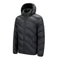 thumbnail image 1 of guisaled Men's Puffer Jackets Warm Waterproof Fashion Solid Color Lightweight Down Coats Hooded Zipper Windproof Winter Jacket, 1 of 7