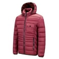 thumbnail image 1 of guisaled Men's Puffer Jackets Warm Waterproof Fashion Solid Color Lightweight Down Coats Hooded Zipper Windproof Winter Jacket, 1 of 7