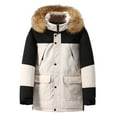 thumbnail image 1 of guisaled Men's Ski Jacket Winter Warm Snow Coat Waterproof Windbreaker Faux Fur Hooded Work Outerwear Snowboarding Jackets Clearance Clothes, 1 of 1