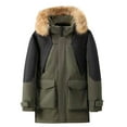 thumbnail image 1 of guisaled Men's Ski Jacket Winter Warm Snow Coat Waterproof Windbreaker Faux Fur Hooded Work Outerwear Snowboarding Jackets Winter, 1 of 1